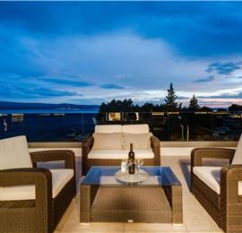 5 bedroom beachfront villa with heated pool near Omis, sleeps 9